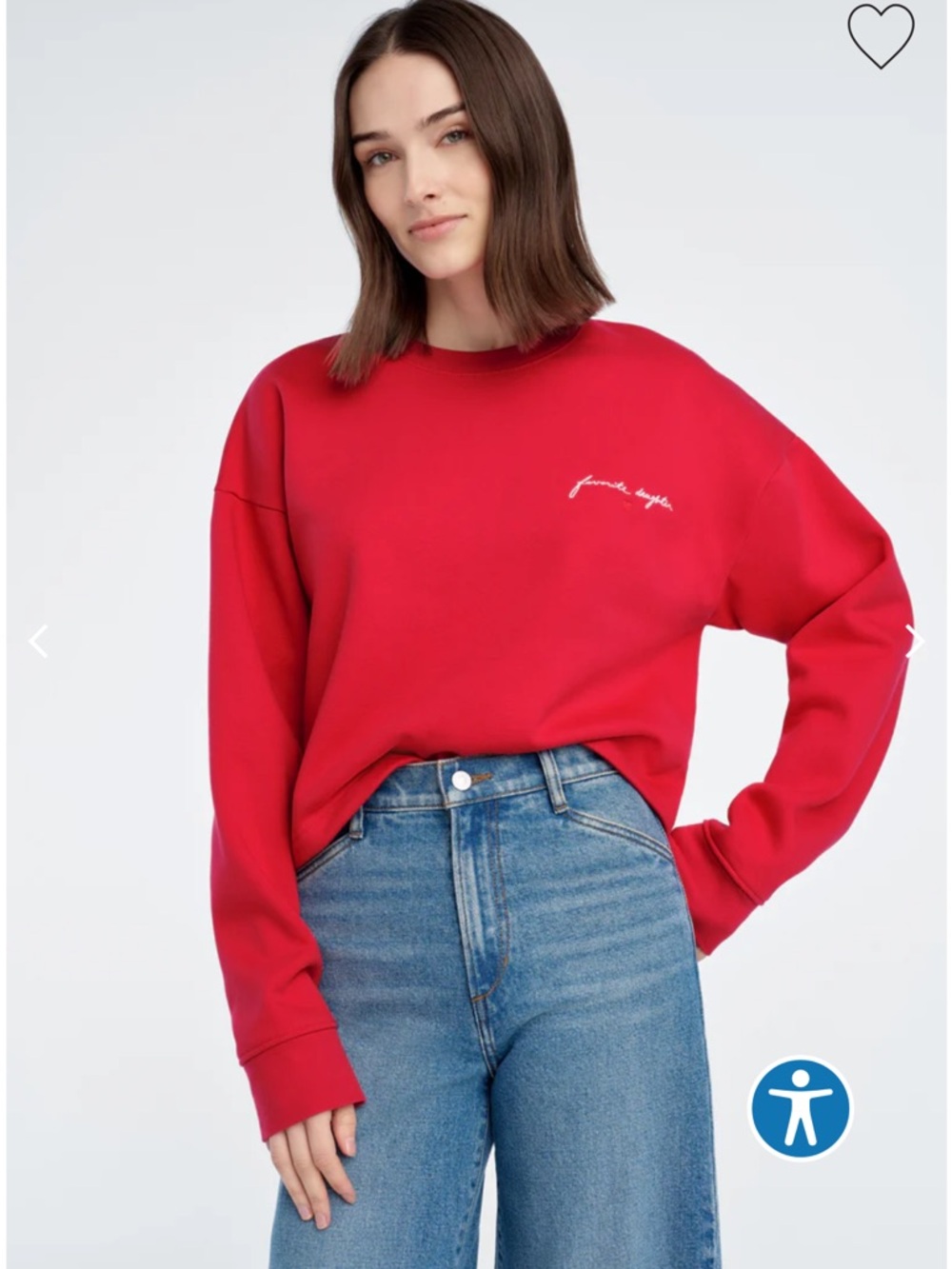 NWT MSRP $98 Favorite Daughter The Cropped Signature Sweatshirt in Red; Size S